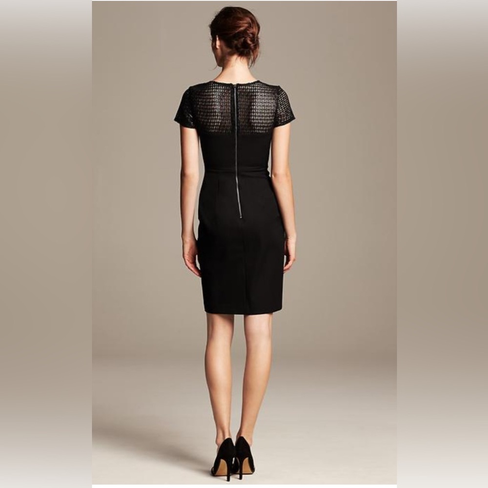 Roland Mouret for Banana Republic Black Bodycon Mesh Sleeve Mini Dress Size 0P